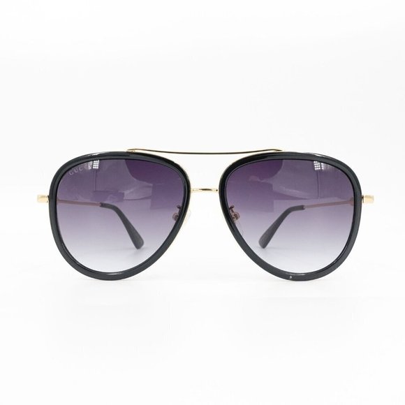 Gucci GG0062 Aviator Polarized Sunglasses Black Gray OS - Picture 14 of 16
